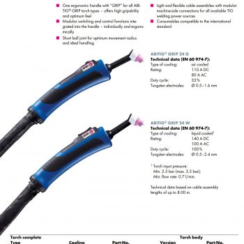 Welding torch TIG ABITIG GRIP 24 G