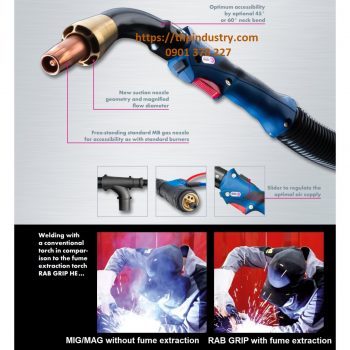 Fume extraction torch RAB GRIP HE, Binzel