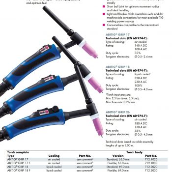 Welding torch TIG ABITIG GRIP