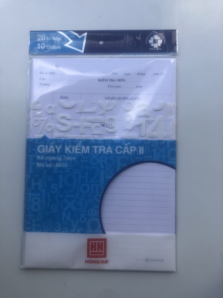 Hong Ha test paper