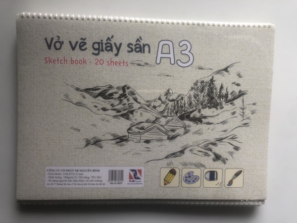 Textured drawing paper notebook