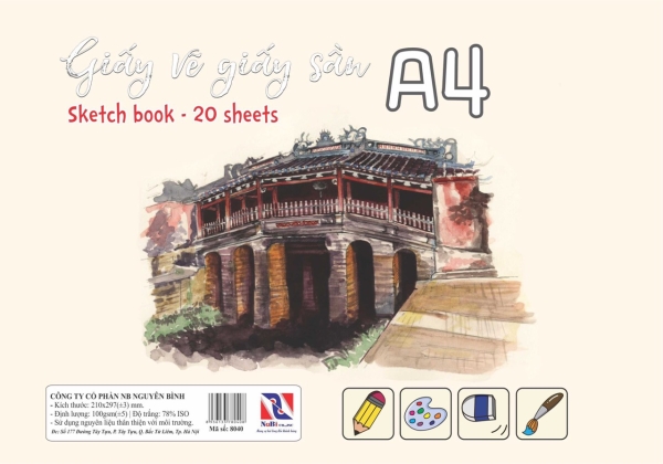 Textured drawing paper notebook