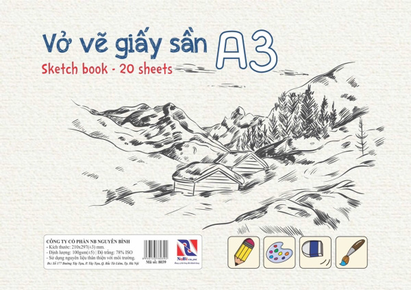 Textured drawing paper notebook