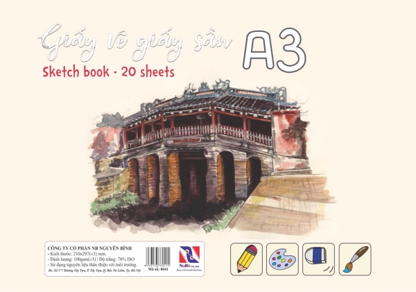 Textured drawing paper notebook
