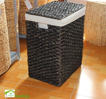 Black Washed Water Hyacinth Hampers Braid Style