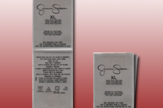 Single-color printed satin label