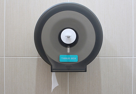 Jumbo roll toilet paper dispenser