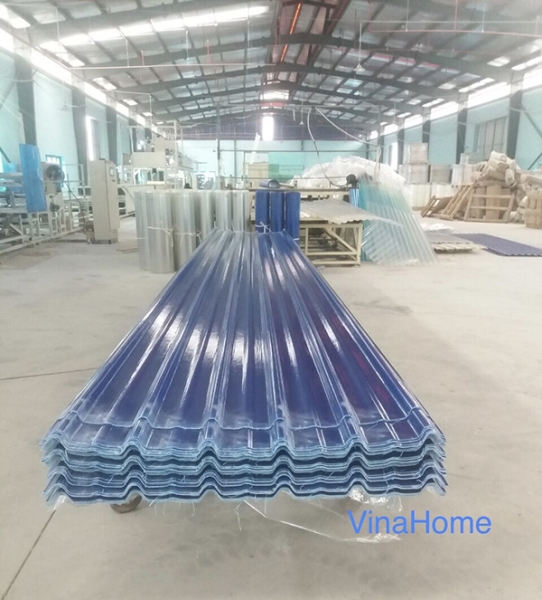 Composite plastic roofing sheet