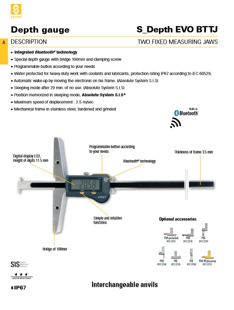 Depth gause s-depth evo bttj