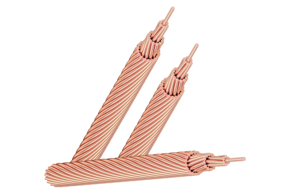 Bare copper cable