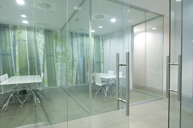 Aluminum and glass door