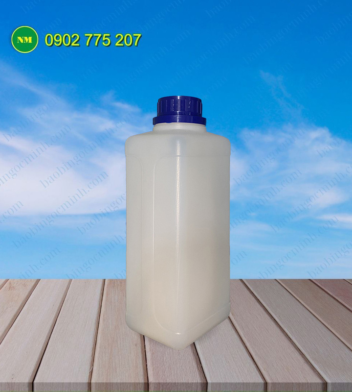 1L HDPE square plastic bottle