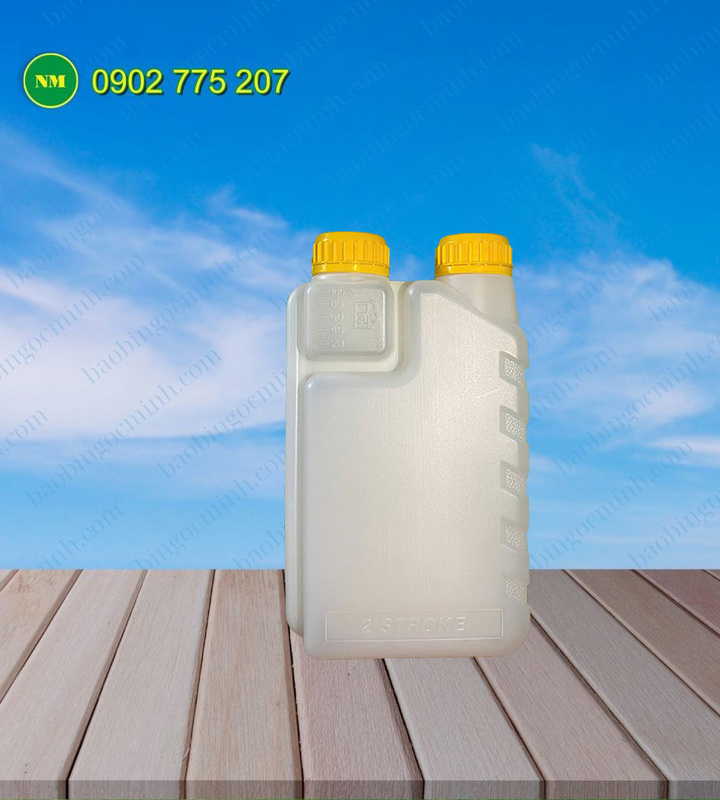 1L plastic HDPE with 2 caps