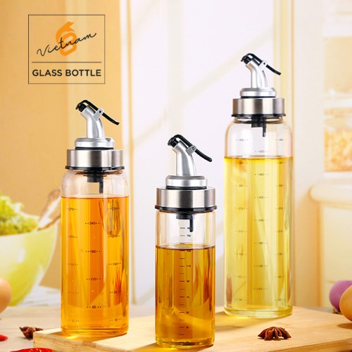 Glass cooking oil bottle