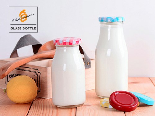 Glass milk bottle