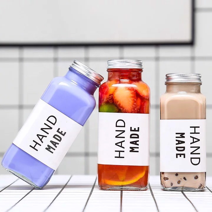 Square glass bottle