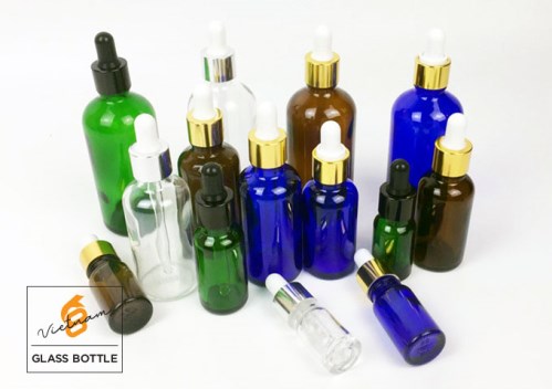 Colored essential oil bottle