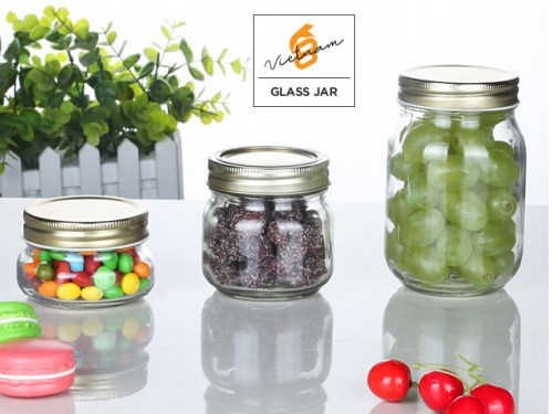 Glass jar with tin cap
