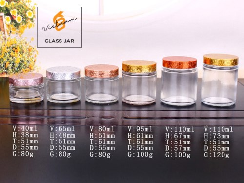 Round glass jar with plastic cap