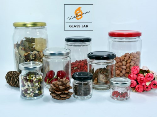 Round glass jar