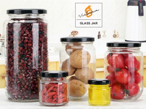 Round glass jar