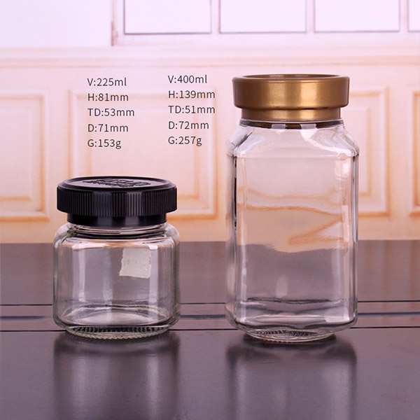 Square glass jar