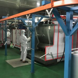 Powder coating street lights