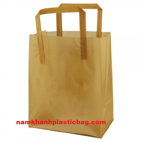 Square bottom folded strap plastic bag