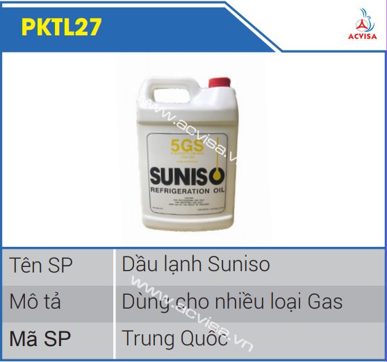 Suniso PKTL27 refrigeration oil