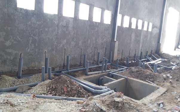 Construction of electricity and water works