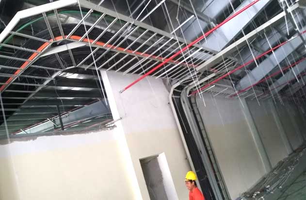 Construction of electricity and water works