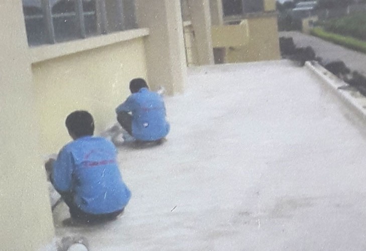 Waterproofing concrete floor slab
