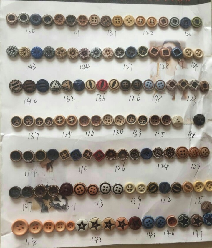 Faux wood buttons