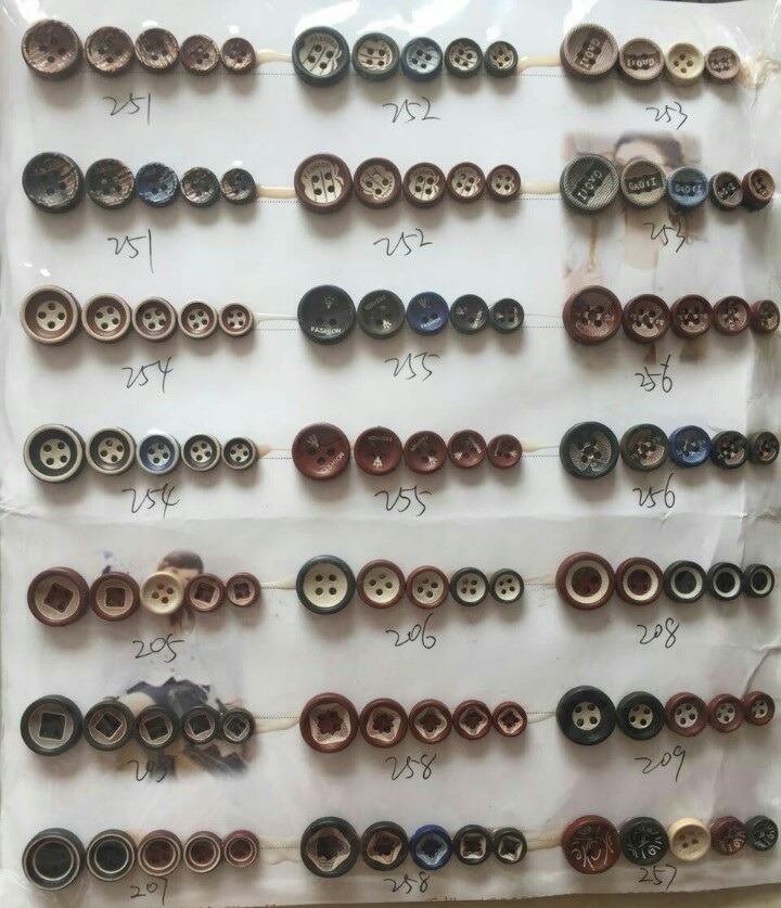 Faux wood buttons