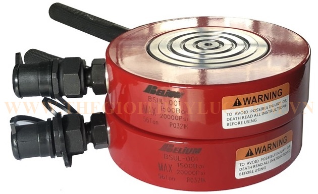 Ultra low height single acting hydraulic cylinder