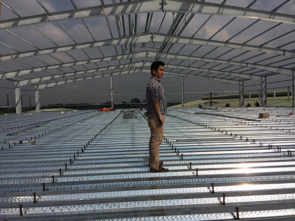 Decking floor construction