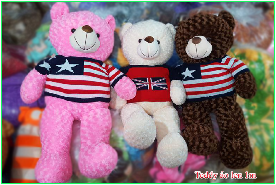 Teddy bear in wool shirt