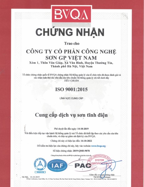 Certificate ISO 9001:2015