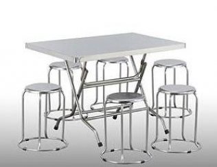 Stainless steel dining tables and chairs