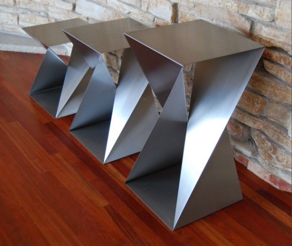 Stainless steel tables and chairs