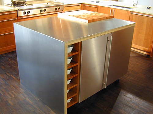 Stainless steel kitchen cabinets