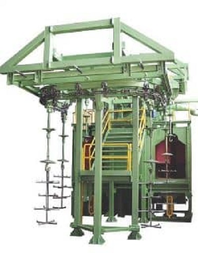 Chain conveyor continuous hanging type shot blasting machine