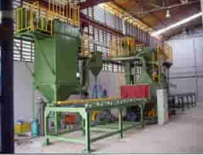 Roller conveyor shot blasting machine