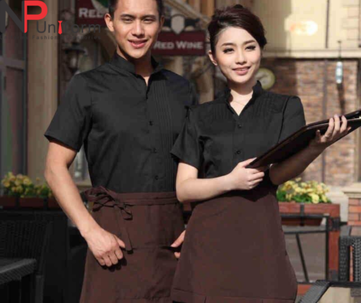 Set of brown-black apron uniform