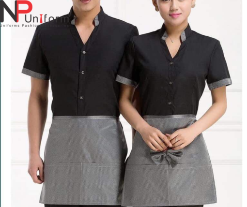 Set of gray-black apron uniform