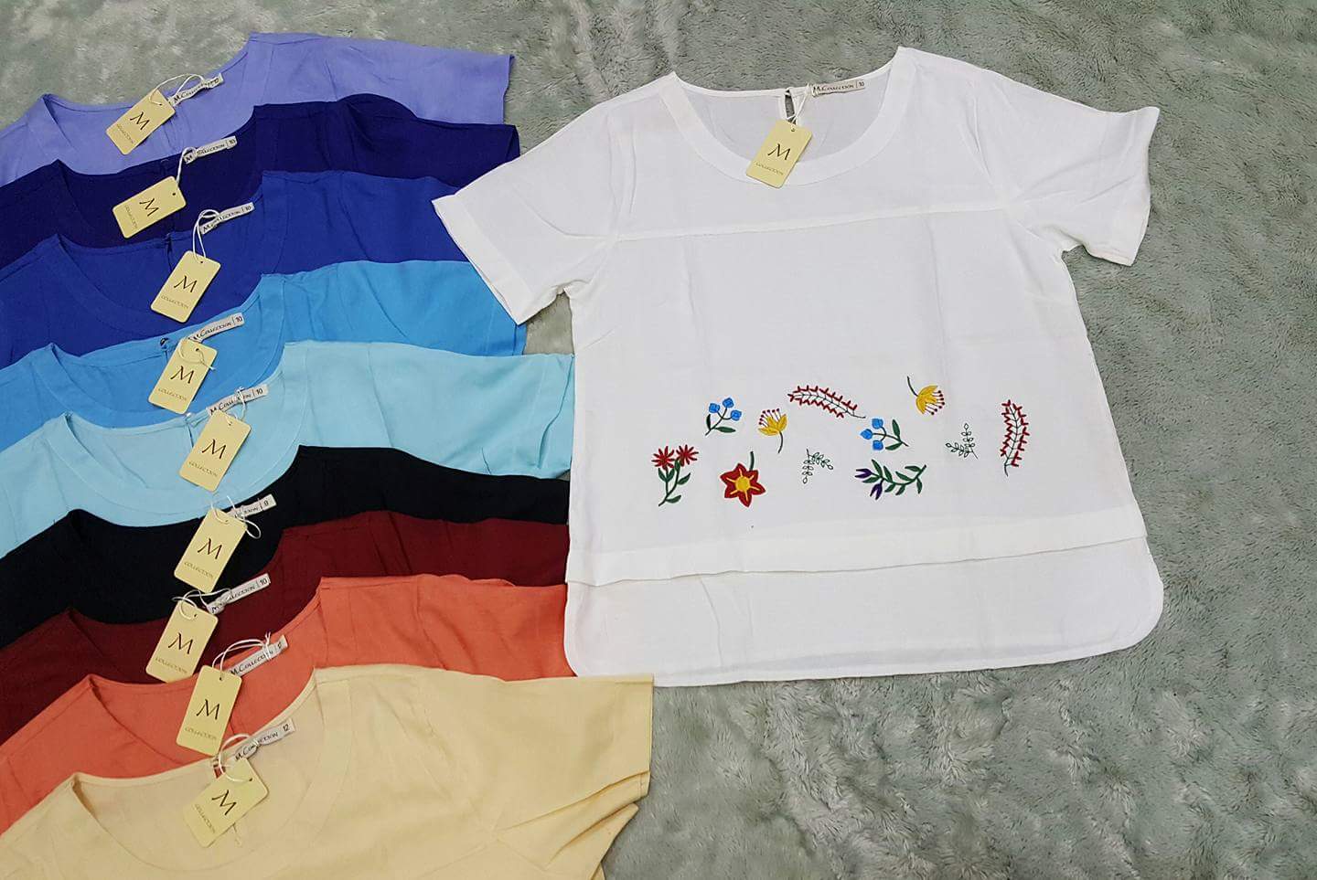 Machine embroidery on shirt