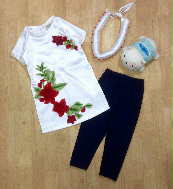 Machine embroidery on shirt