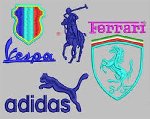 Machine embroidery on footwear