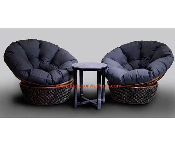 Water hyacinth chair & table set