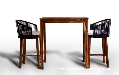 Poly rattan bar set